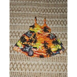 Ky's Hawaiian Sunset Motorcycle Print Dress 1-2 Years